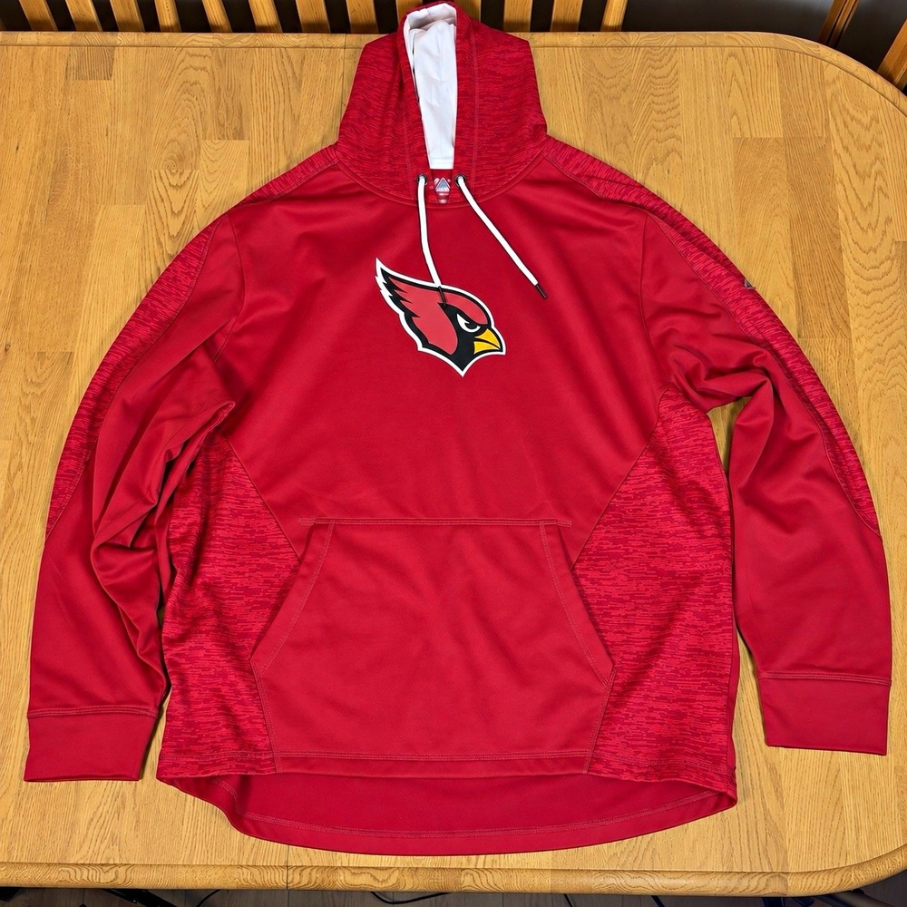 Arizona Cardinals Majestic ThermaBase Hoodie Mens 2XL Red NFL Pullover